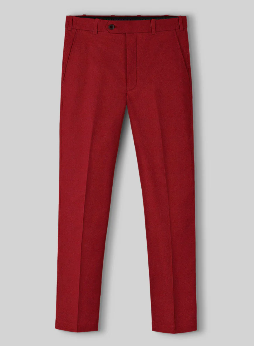 Red Napoli Stretch Light Weight Cotton Suit - Image 4