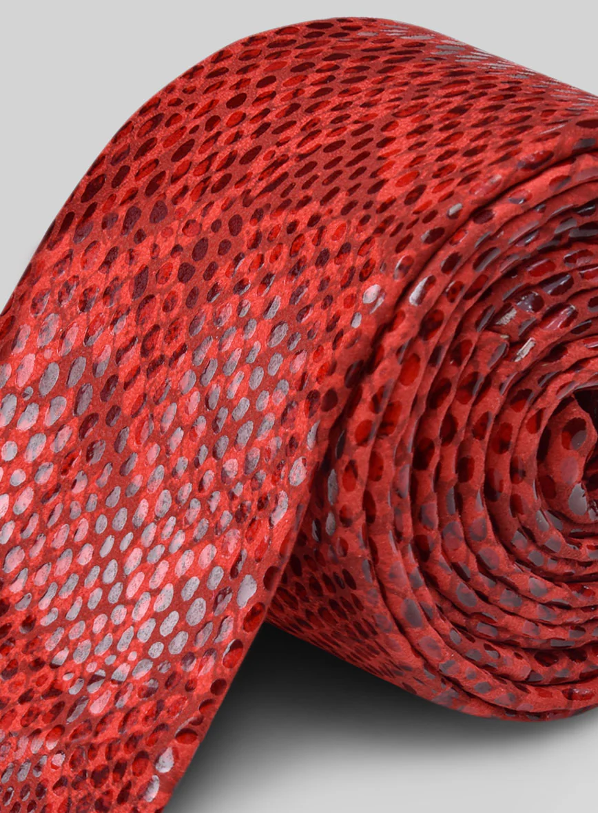 Shiny Red Python Leather Tie - Image 3