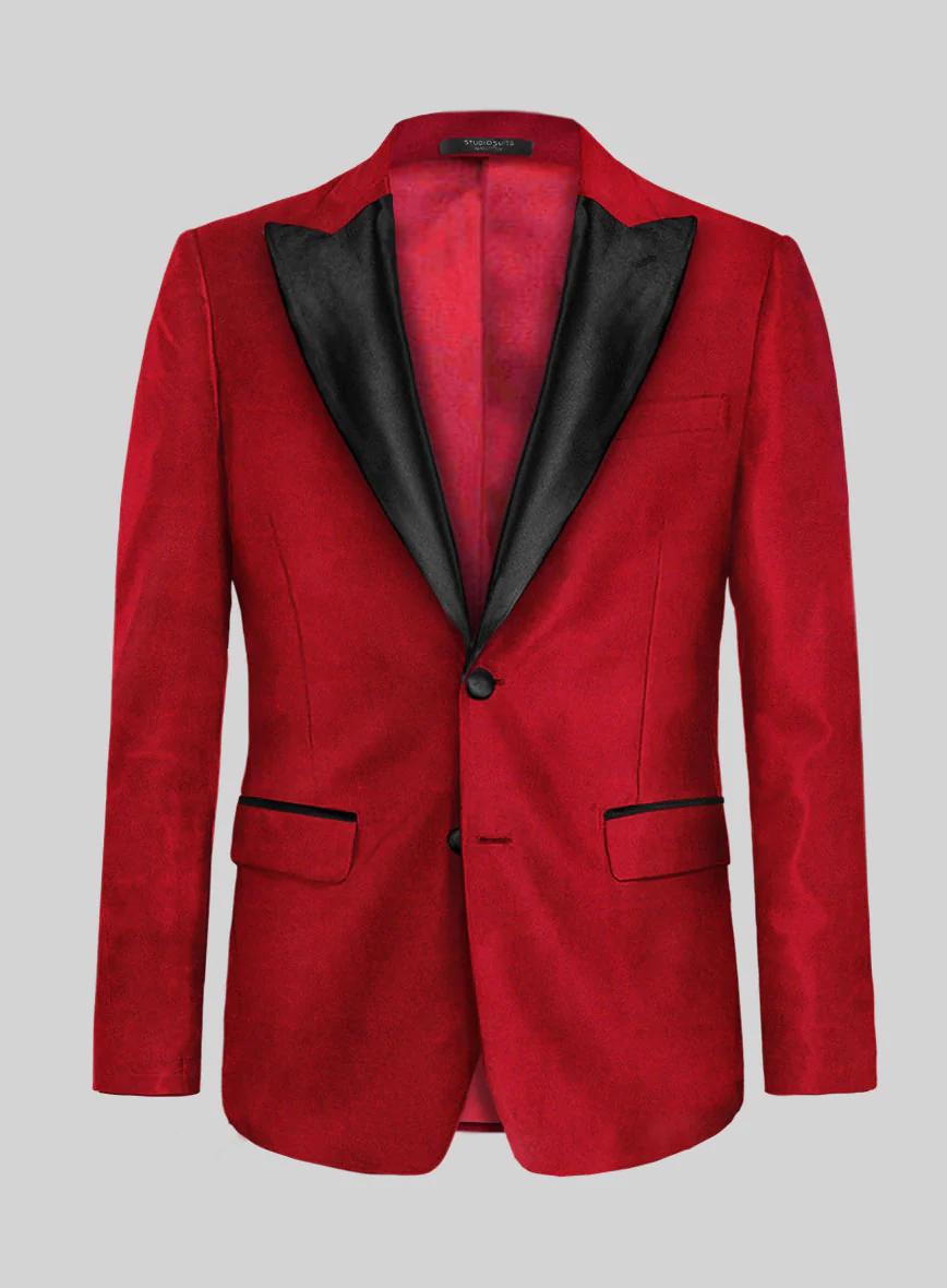 Red Velvet Tuxedo Jacket - Image 3