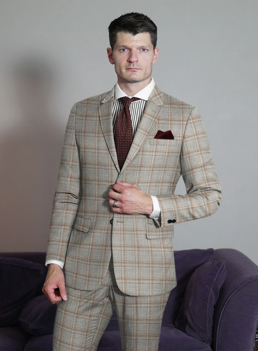 Reda Agodi Beige Checks Wool Jacket - Image 2