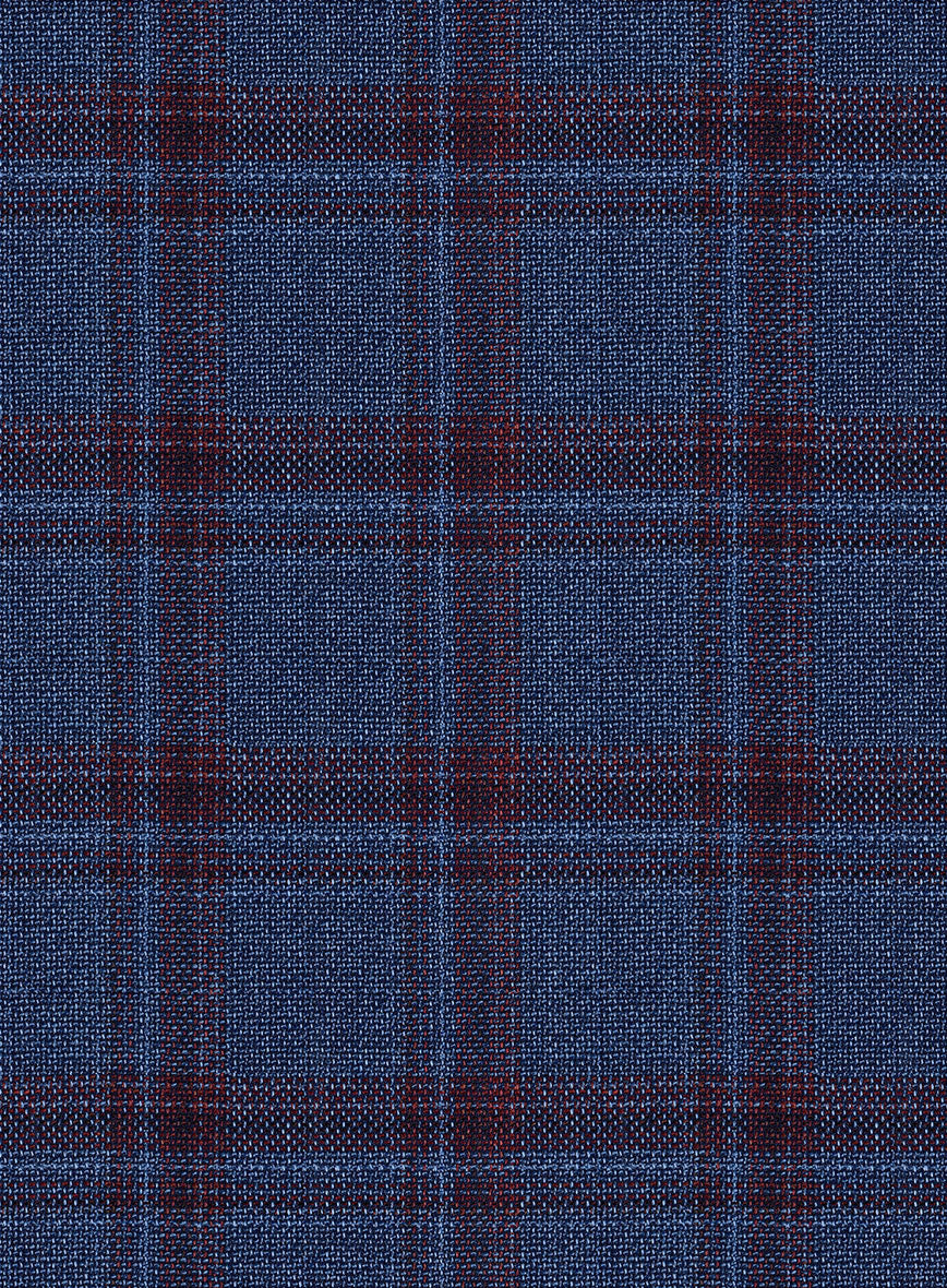 Reda Agodi Dark Blue Checks Wool Jacket - Image 3
