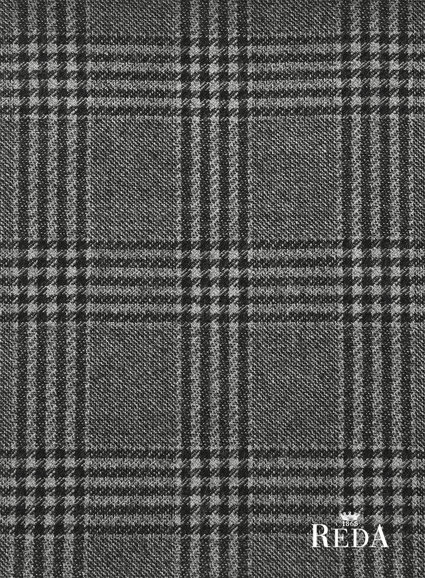 Reda Azelo Gray Checks Wool Pants - Image 3