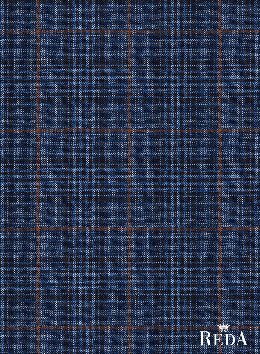 Reda Azul Blue Checks Wool Suit - Image 8