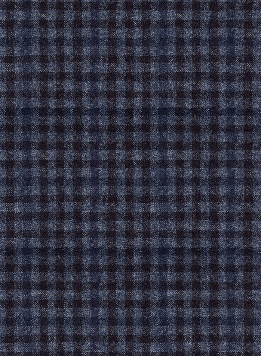 Reda Baez Blue Checks Wool Pants - Image 3