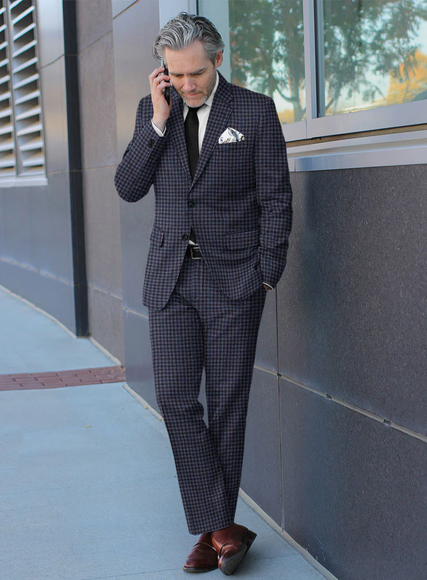 Reda Baez Blue Checks Wool Suit - Image 2
