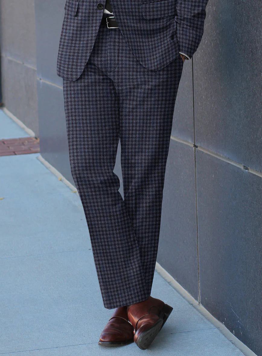 Reda Baez Blue Checks Wool Suit - Image 4