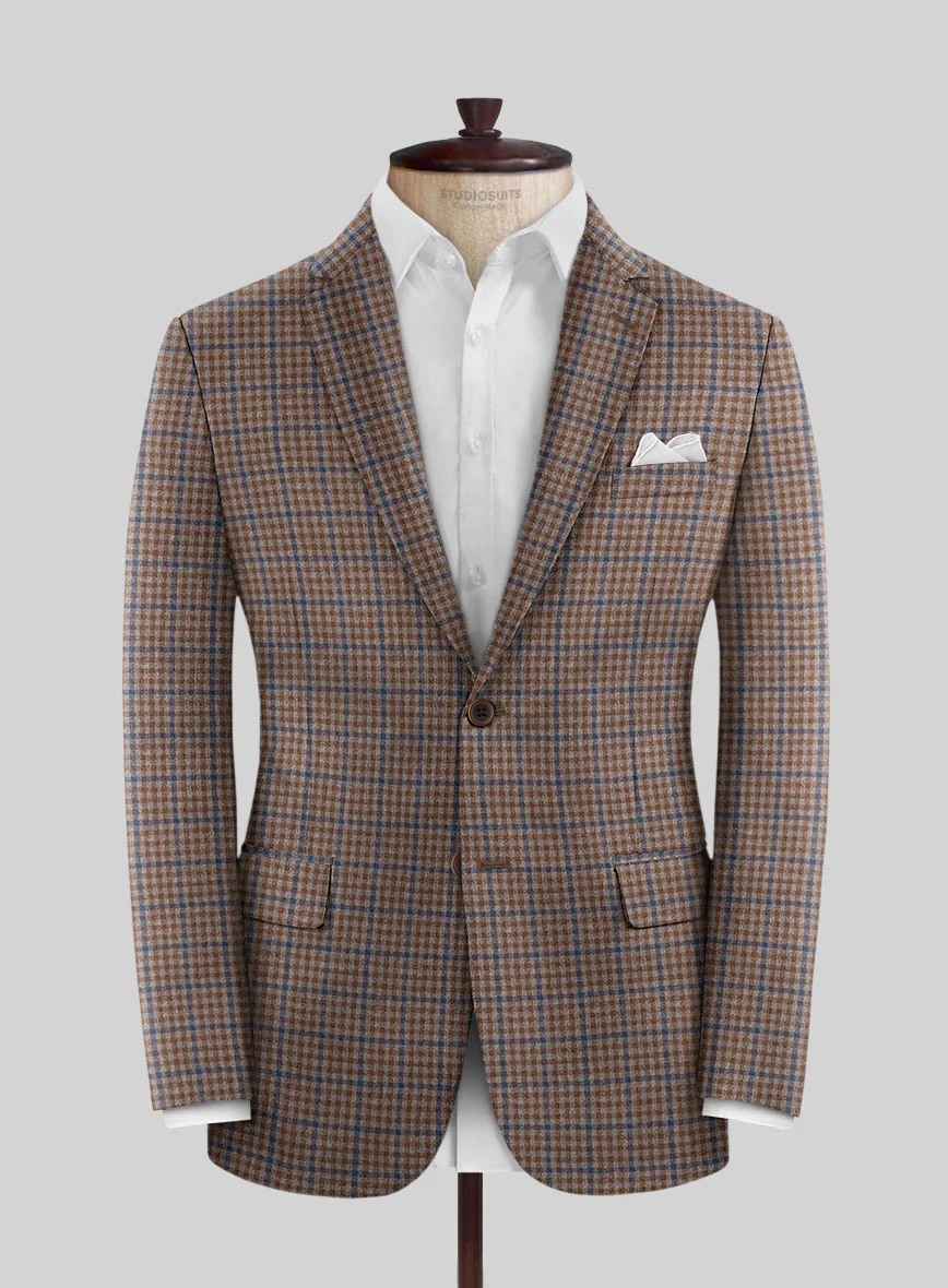Reda Baez Brown Checks Wool Suit - Image 3