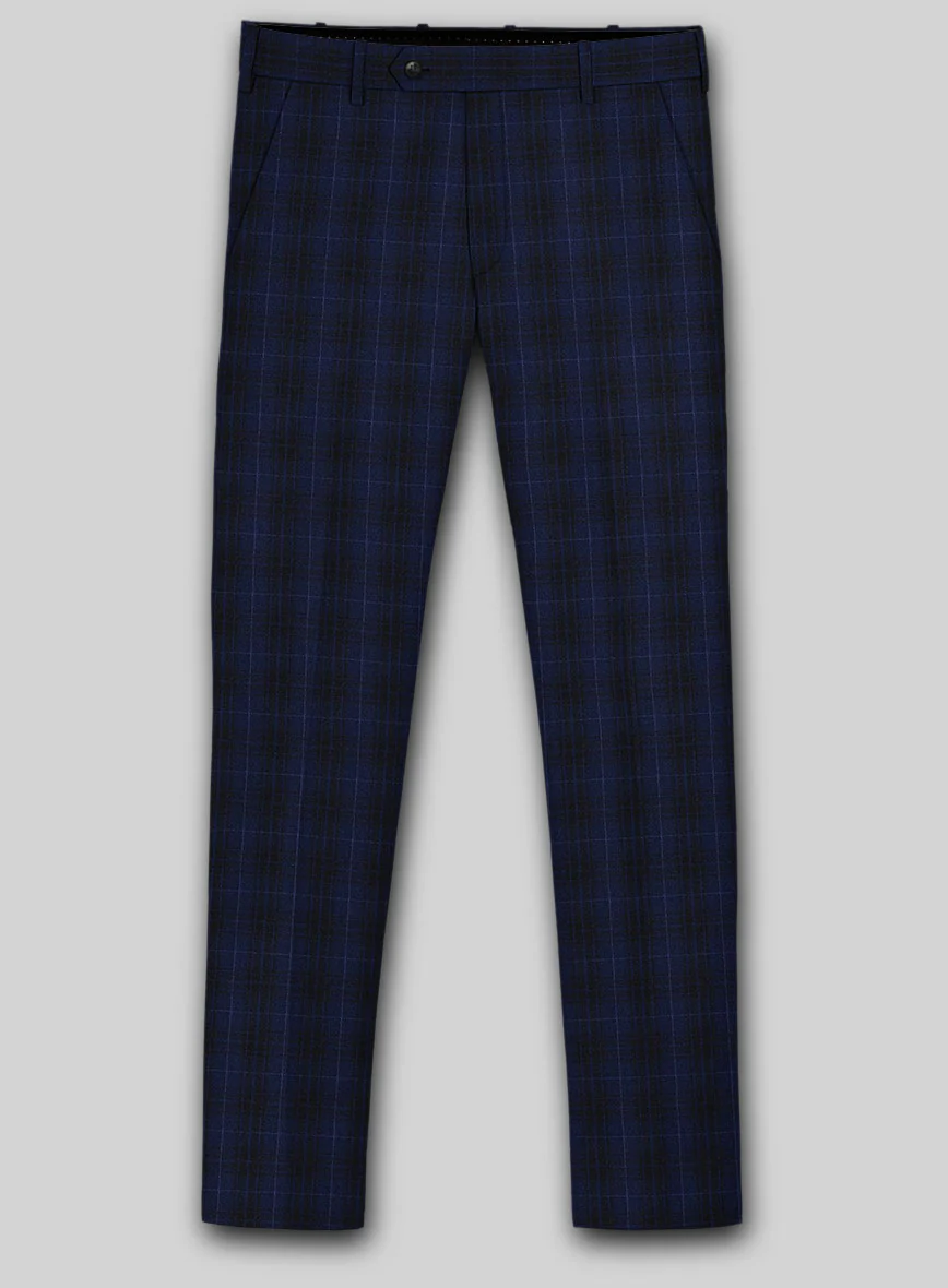 Reda Ballio Blue Checks Wool Pants - Image 3