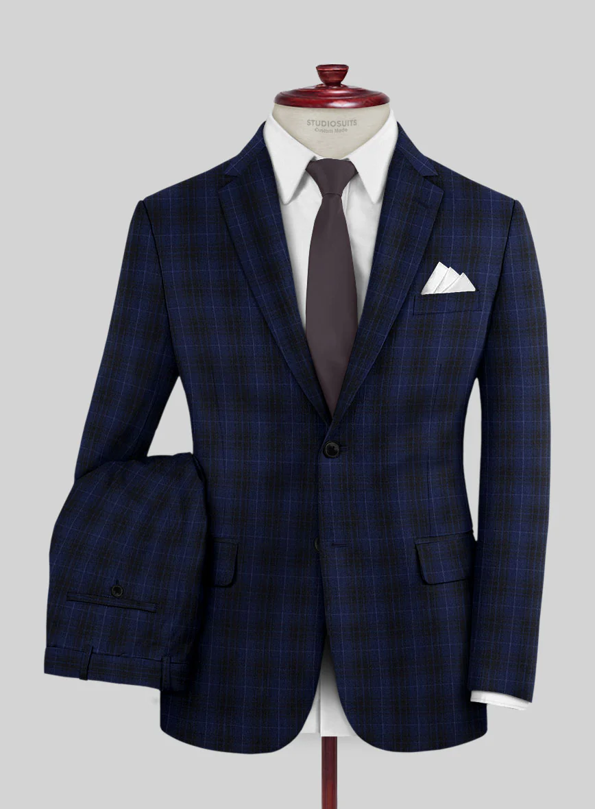 Reda Ballio Blue Checks Wool Suit - Image 2