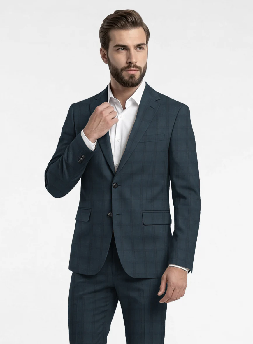 Reda Baltie Blue Checks Wool Suit - Image 3