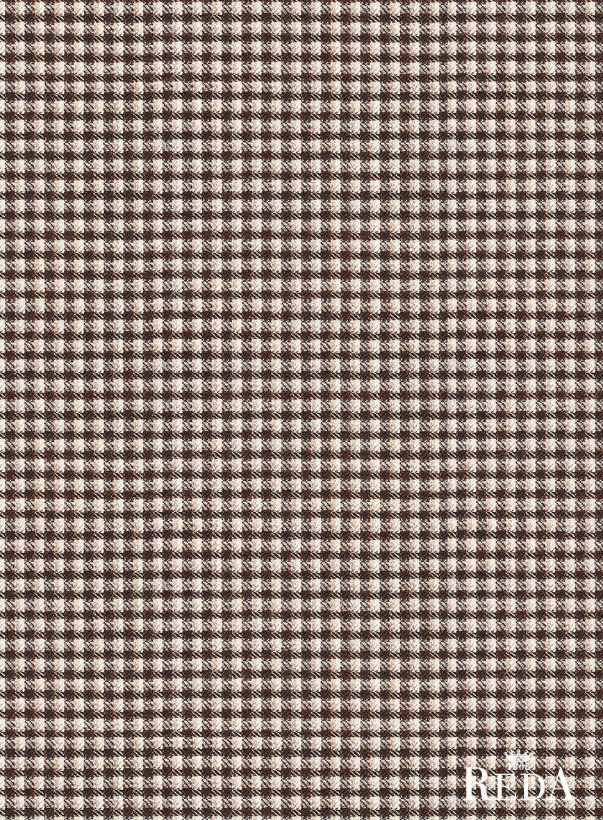 Reda Beltra Brown Checks Wool Jacket - Image 3