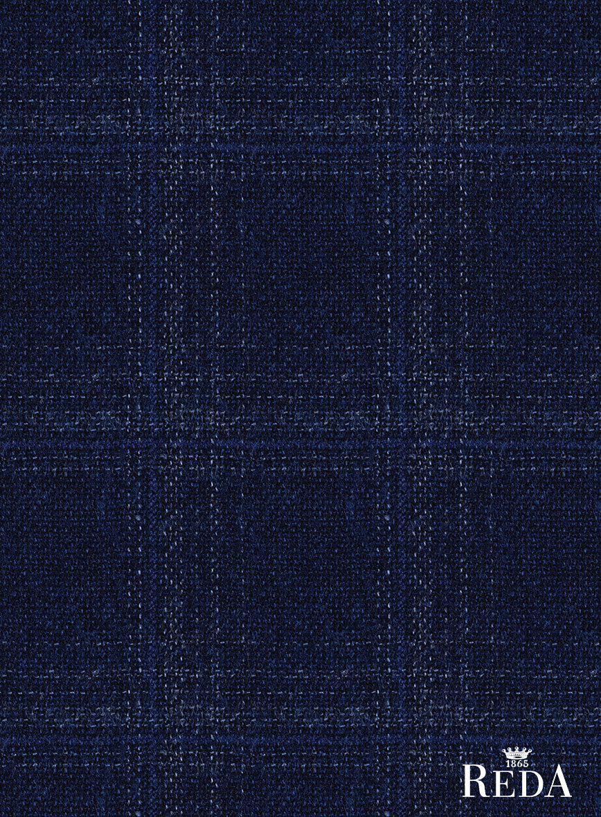 Reda Berato Blue Checks Wool Pants - Image 4