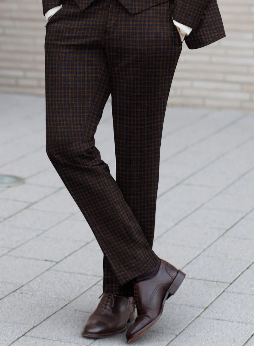 Reda Bistre Checks Wool Pants - Image 2