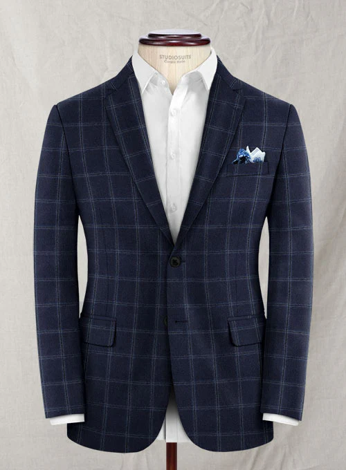 Reda Blue Checks Wool Suit - Image 3