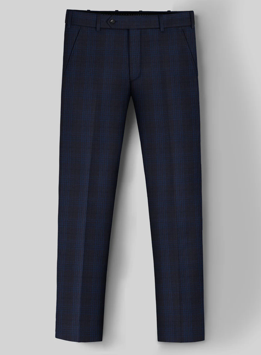 Reda Carli Blue Checks Wool Pants - Image 2