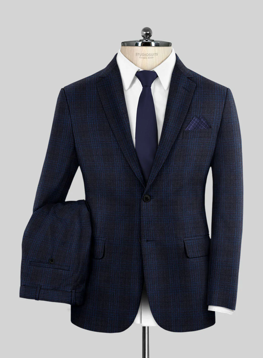 Reda Carli Blue Checks Wool Suit - Image 2