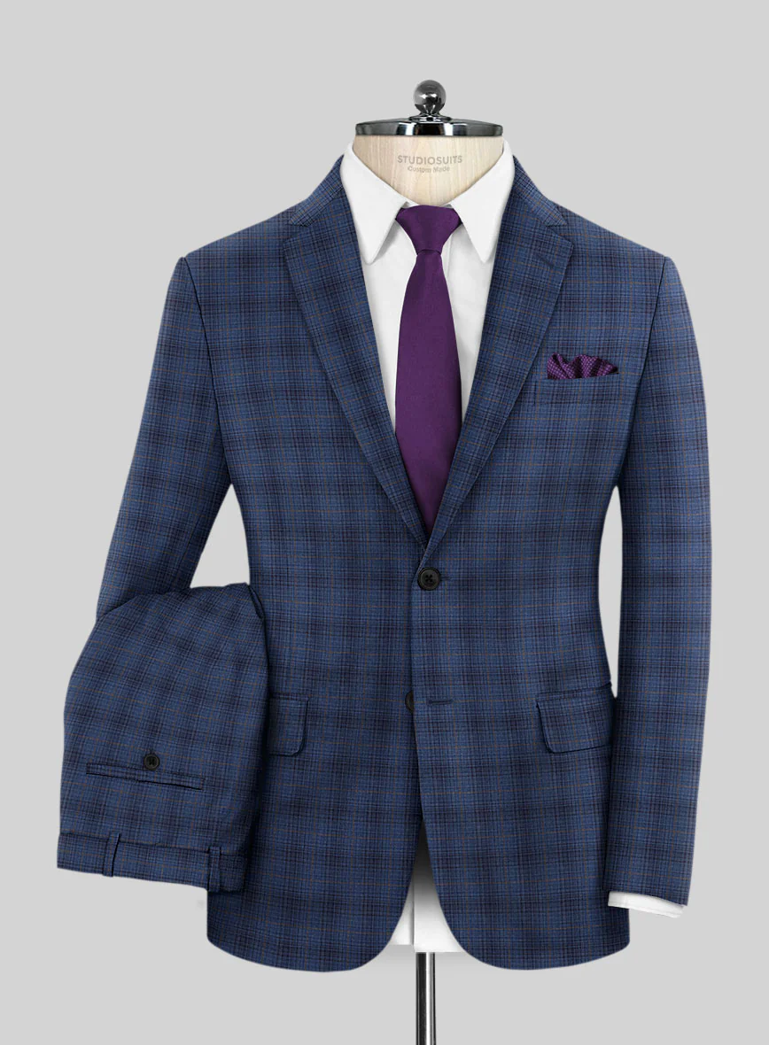 Reda Casal Blue Checks Wool Suit - Image 2