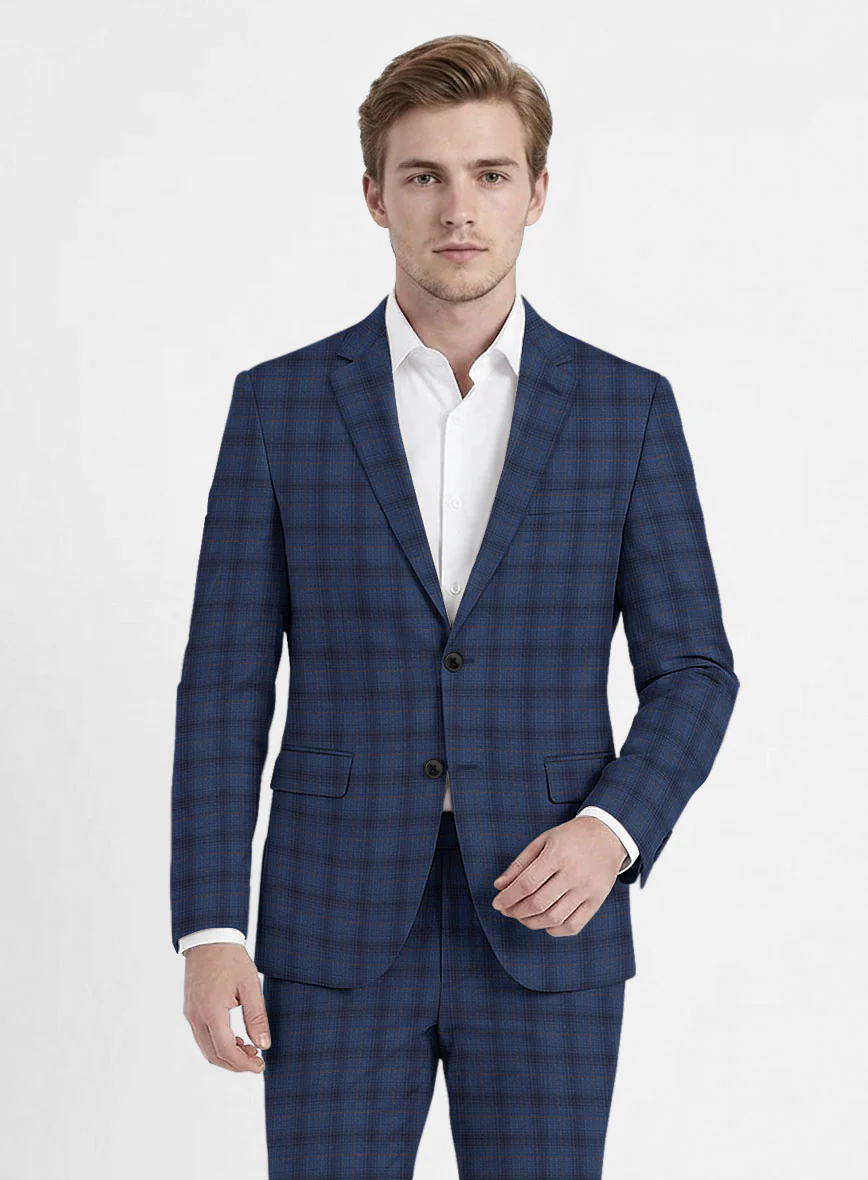 Reda Casal Blue Checks Wool Suit - Image 3