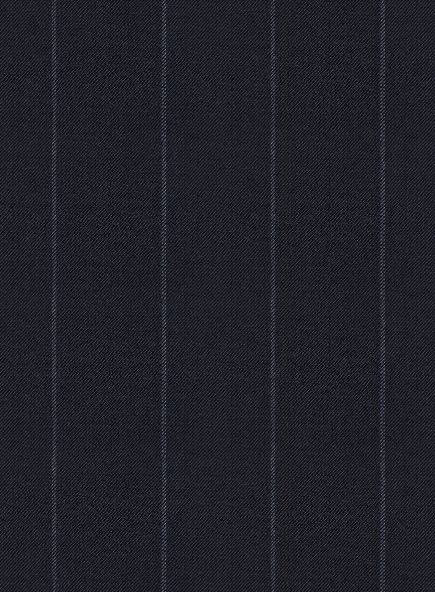 Reda Cashmere Blue Chalkstripe Wool Pants - Image 3