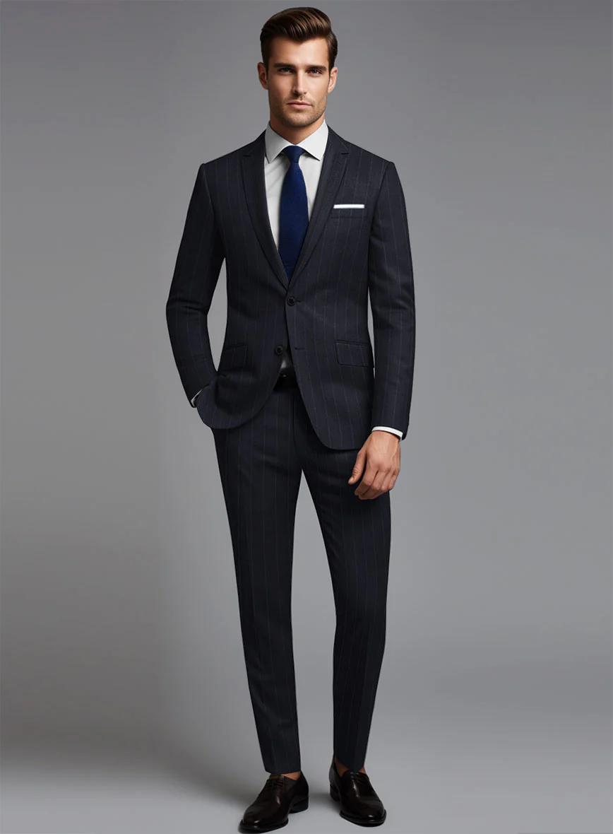 Reda Cashmere Blue Chalkstripe Wool Suit - Image 2