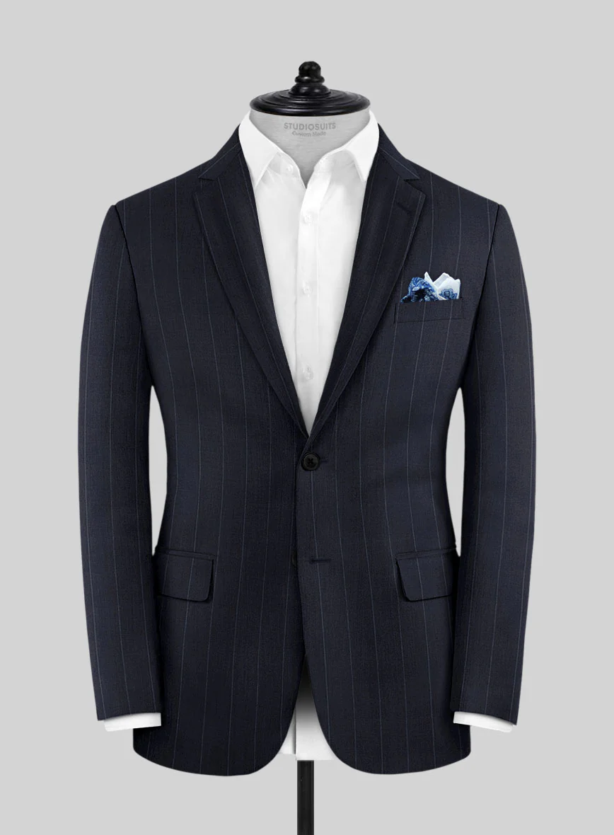 Reda Cashmere Blue Chalkstripe Wool Suit - Image 3