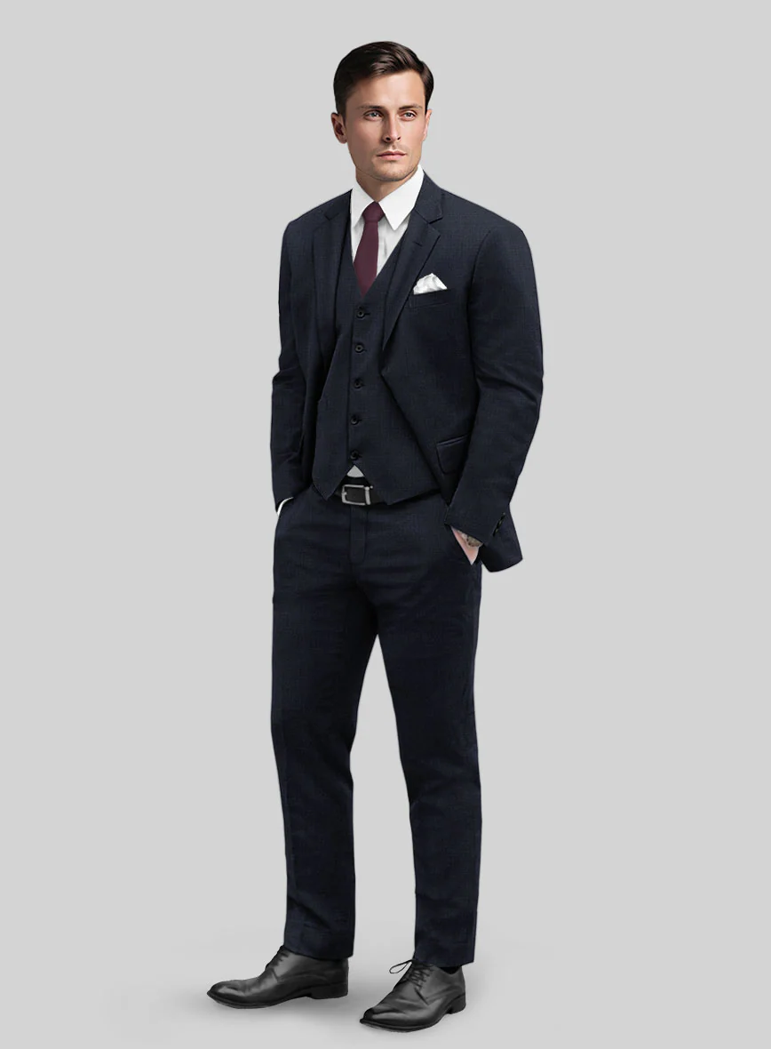 Reda Cashmere Blue Checks Wool Suit - Image 2