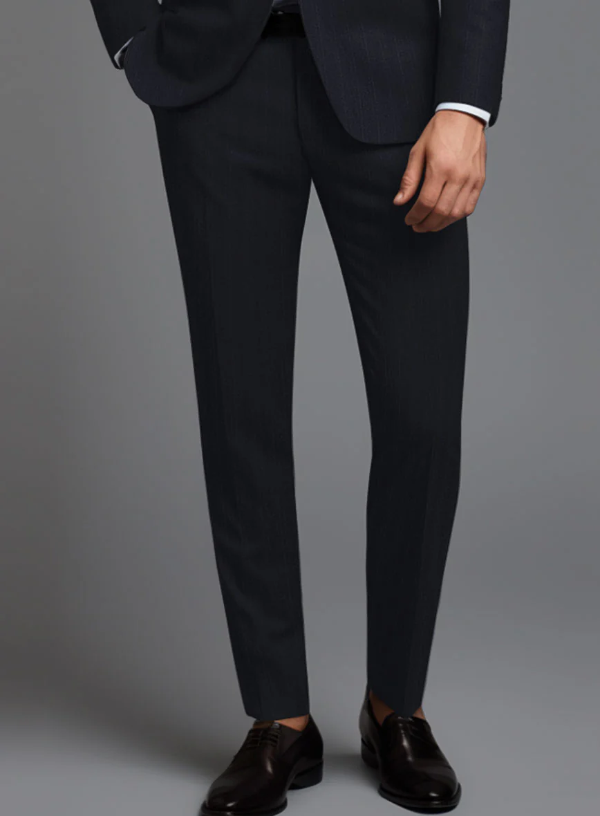 Reda Cashmere Blue Stripe Wool Pants - Image 2