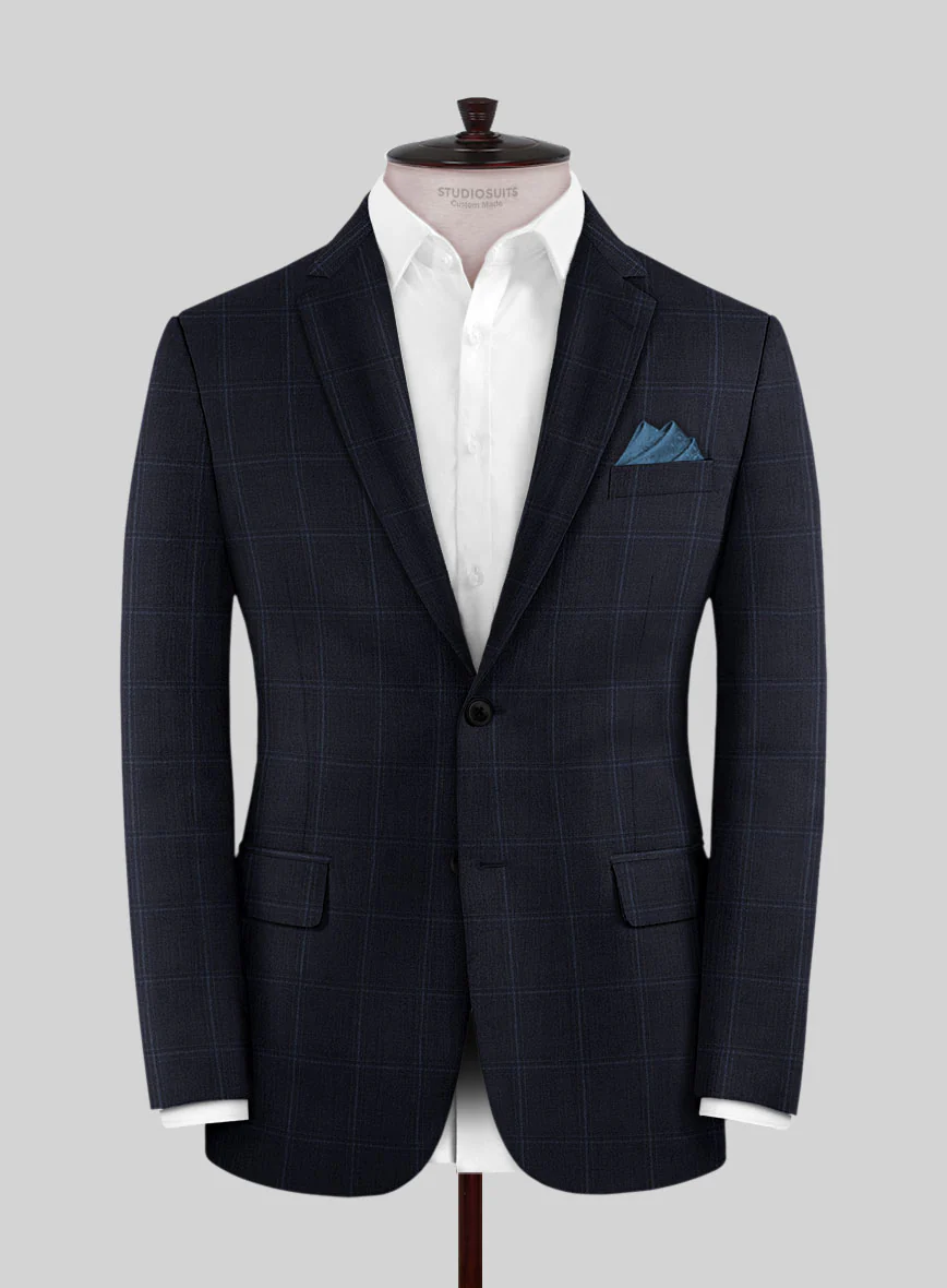 Reda Cashmere Blue Windowpane Wool Suit - Image 3