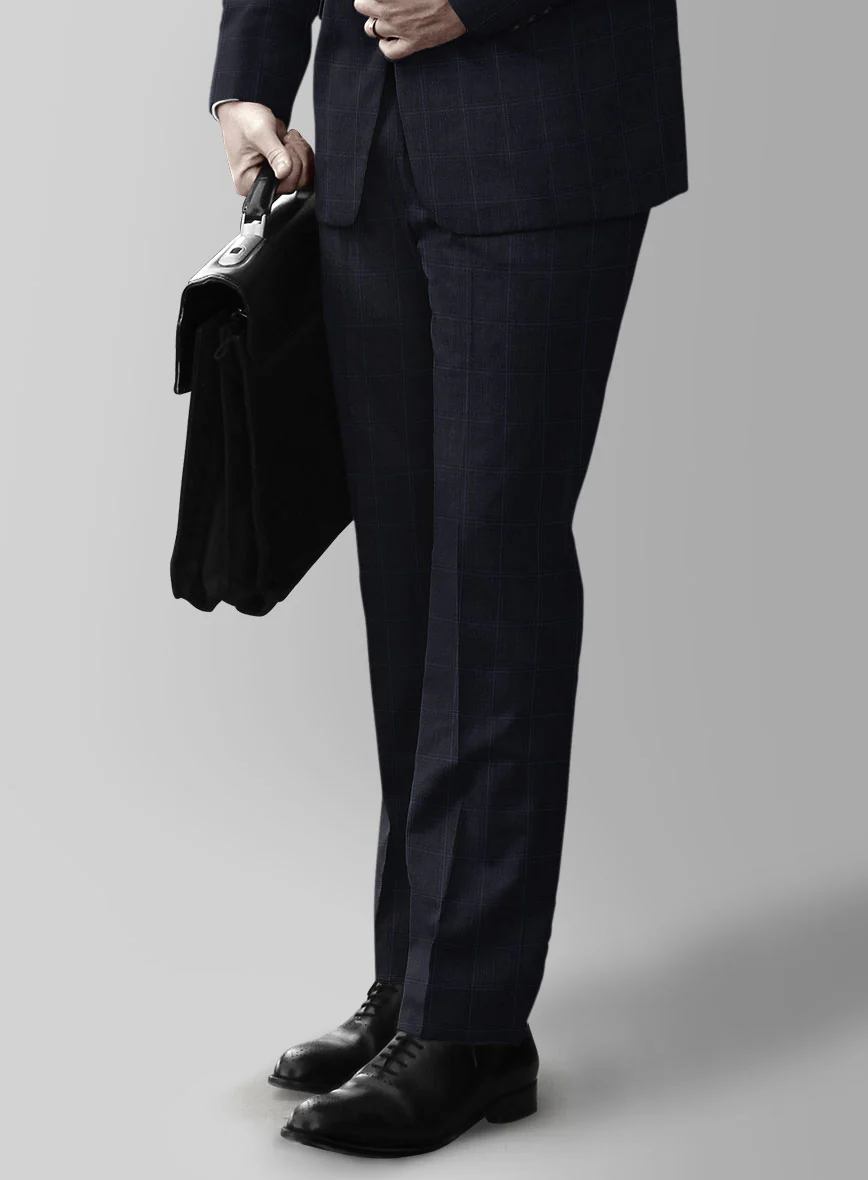 Reda Cashmere Blue Windowpane Wool Suit - Image 5
