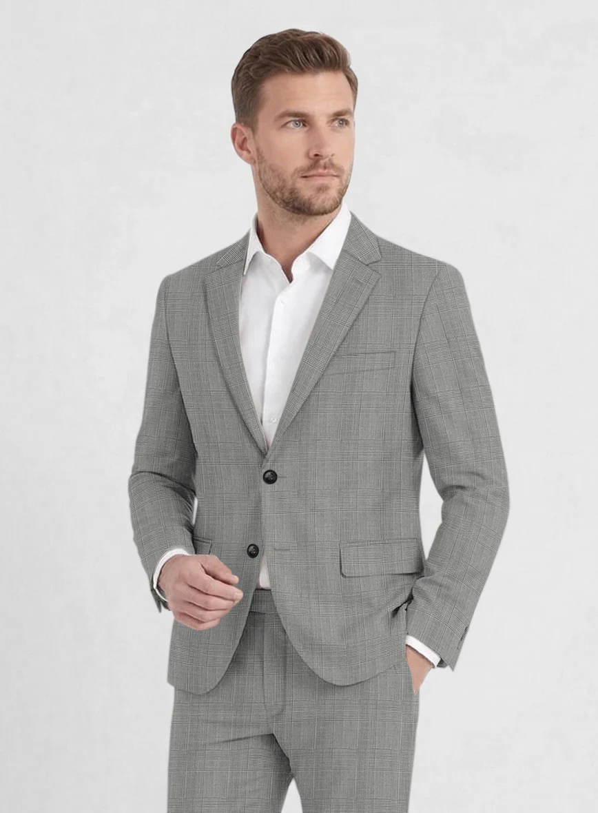 Reda Cashmere BW Prince Of Wales Wool Suit - Image 4