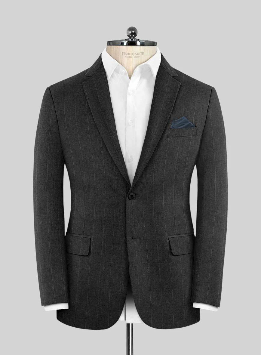 Reda Cashmere Dark Gray Chalkstripe Wool Suit - Image 3