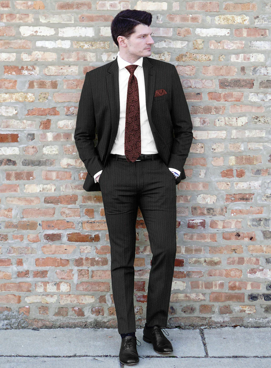 Reda Cashmere Dark Gray Stripe Wool Suit - Image 2