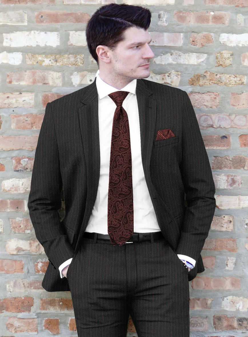 Reda Cashmere Dark Gray Stripe Wool Suit - Image 4
