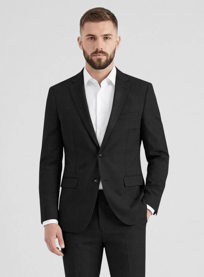 Reda Cashmere Dark Gray Windowpane Wool Suit - Image 4
