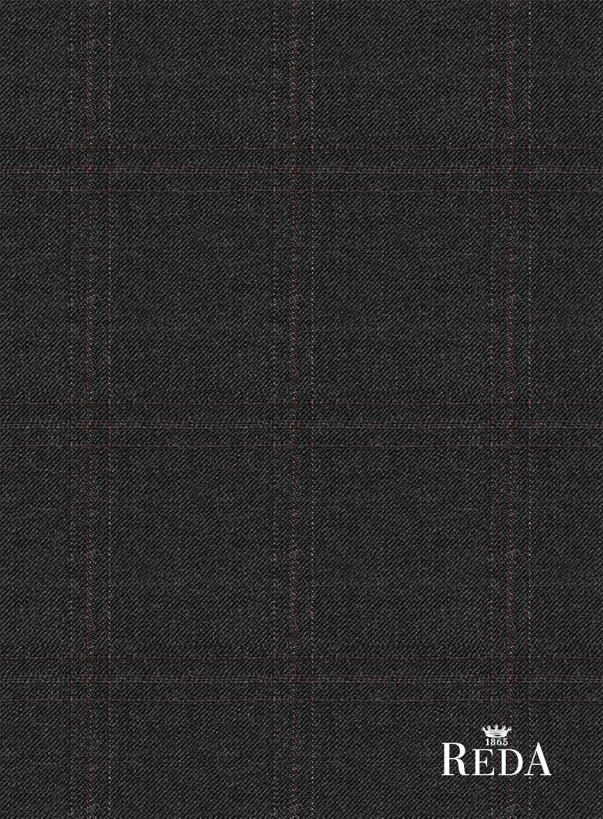 Reda Cashmere Dark Gray Windowpane Wool Suit - Image 8