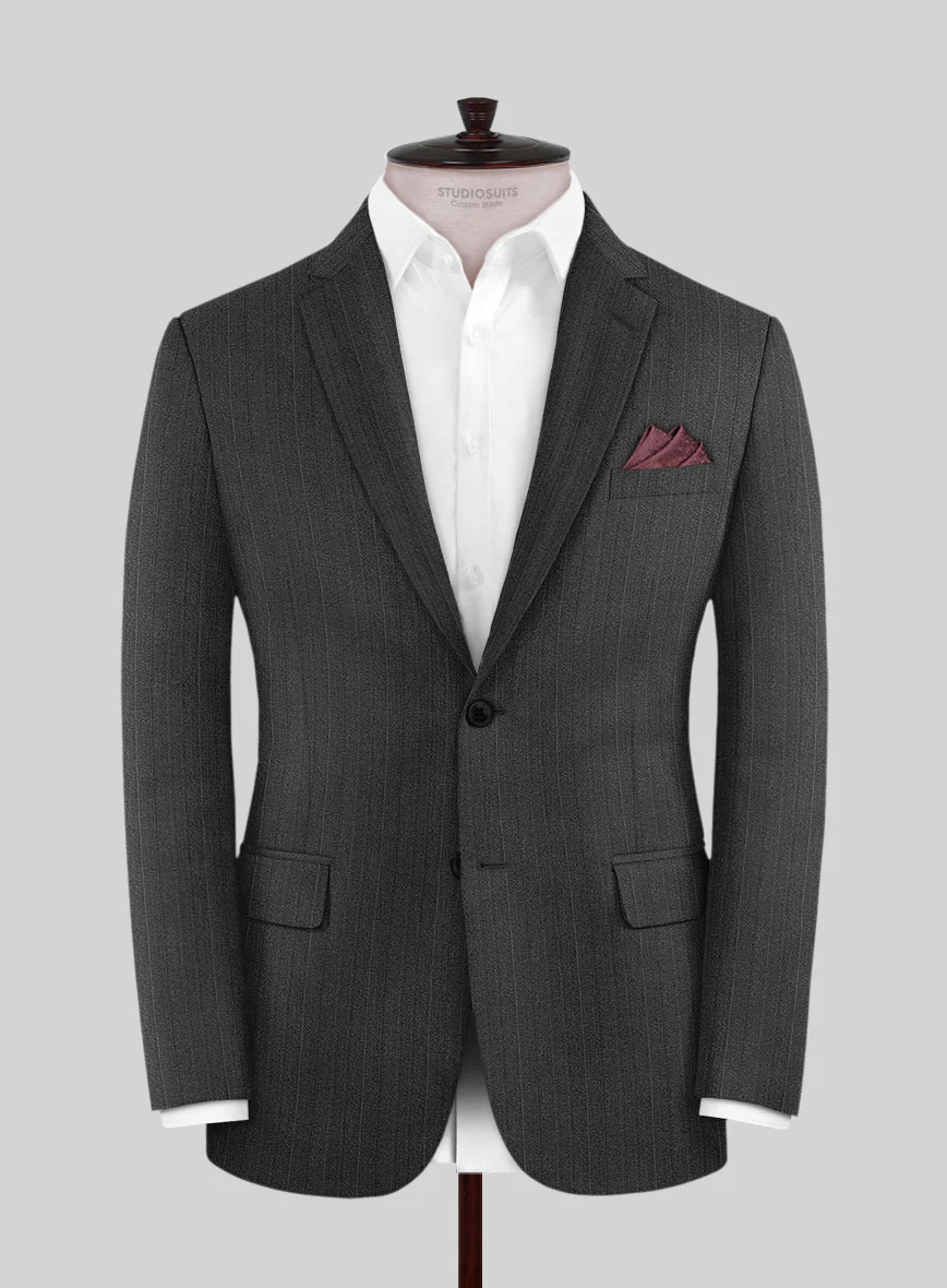 Reda Cashmere Gray Stripe Wool Suit - Image 3