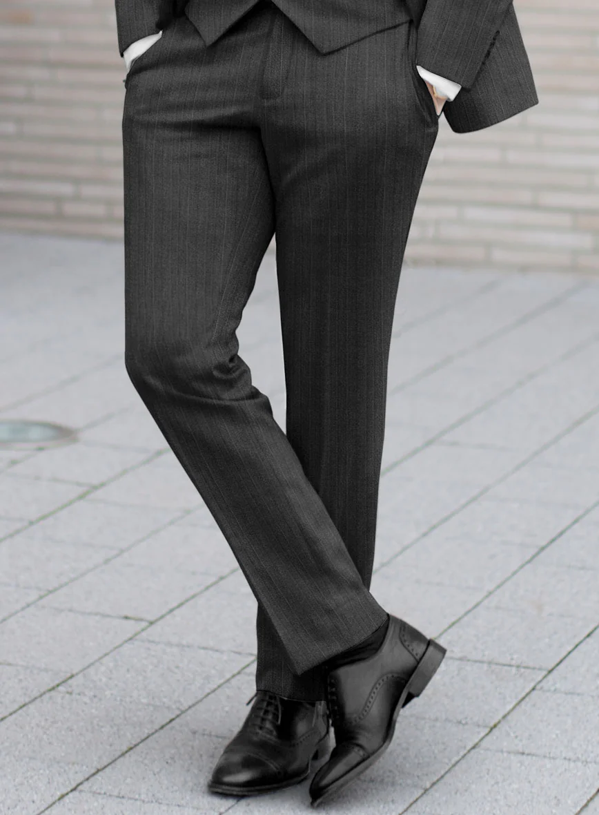 Reda Cashmere Gray Stripe Wool Suit - Image 5