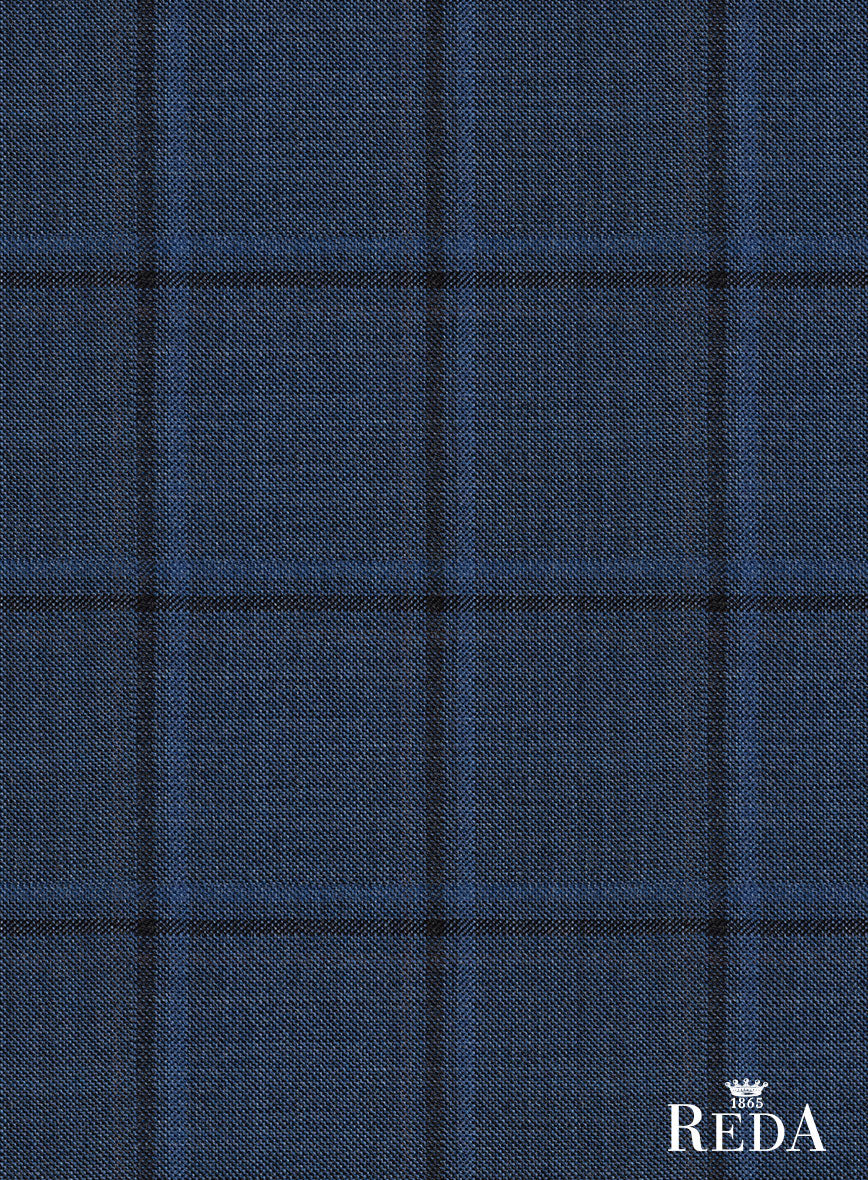 Reda Casi Blue Checks Wool Pants - Image 4