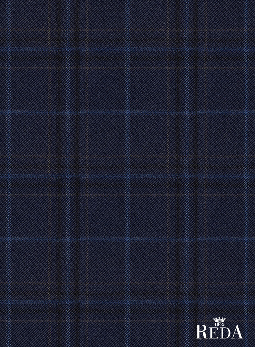 Reda Cavez Blue Checks Wool Jacket - Image 3