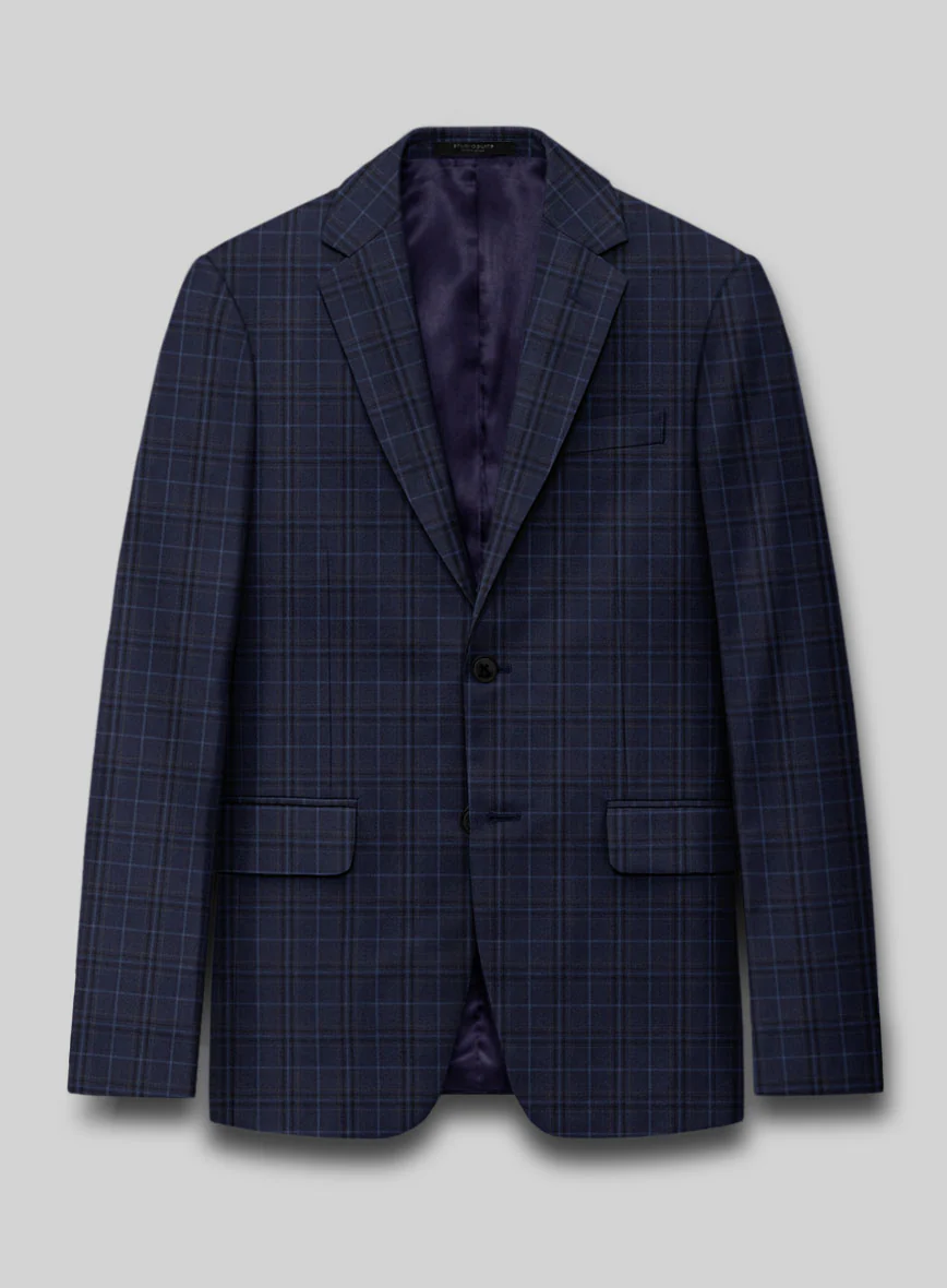 Reda Cavez Blue Checks Wool Suit - Image 2