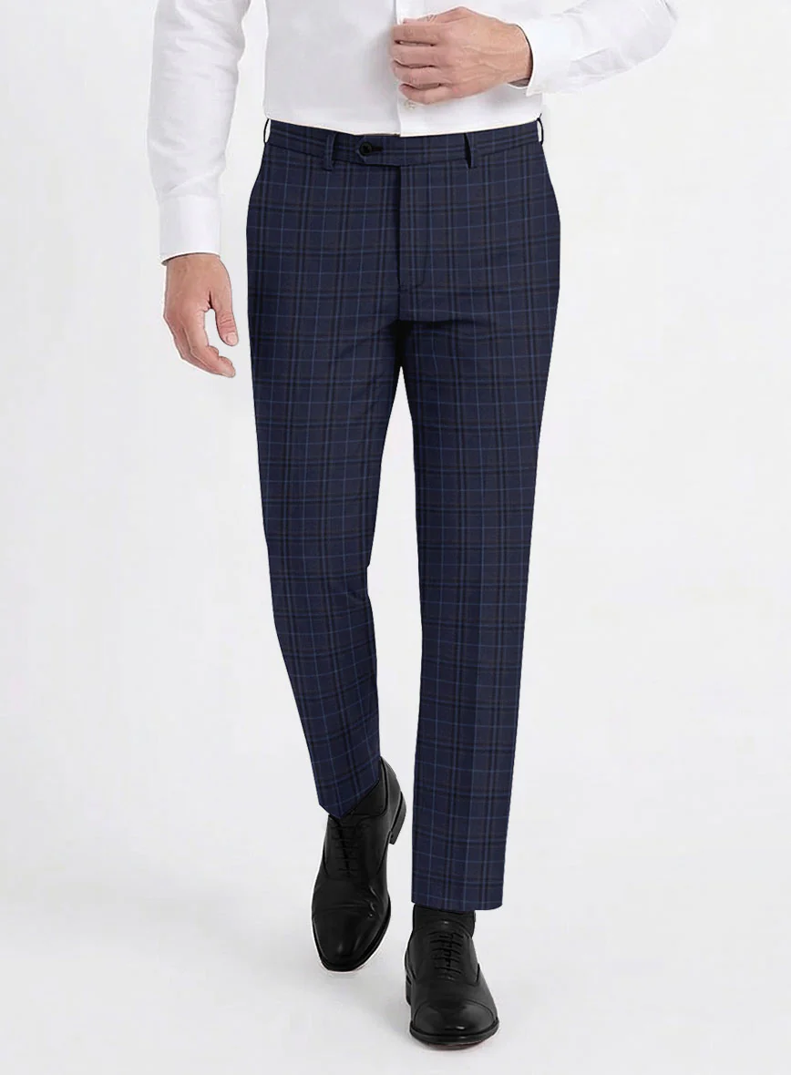 Reda Cavez Blue Checks Wool Suit - Image 5