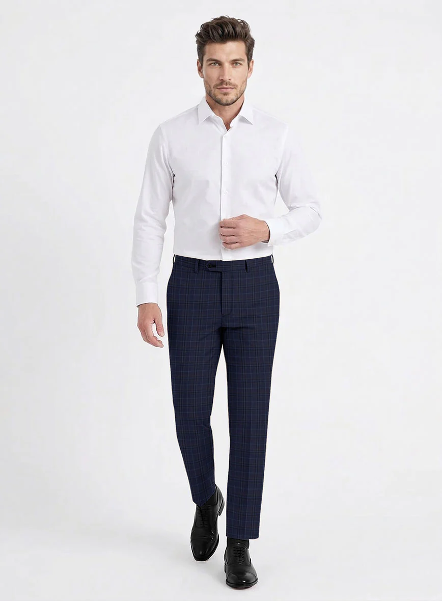 Reda Cavez Blue Checks Wool Suit - Image 6