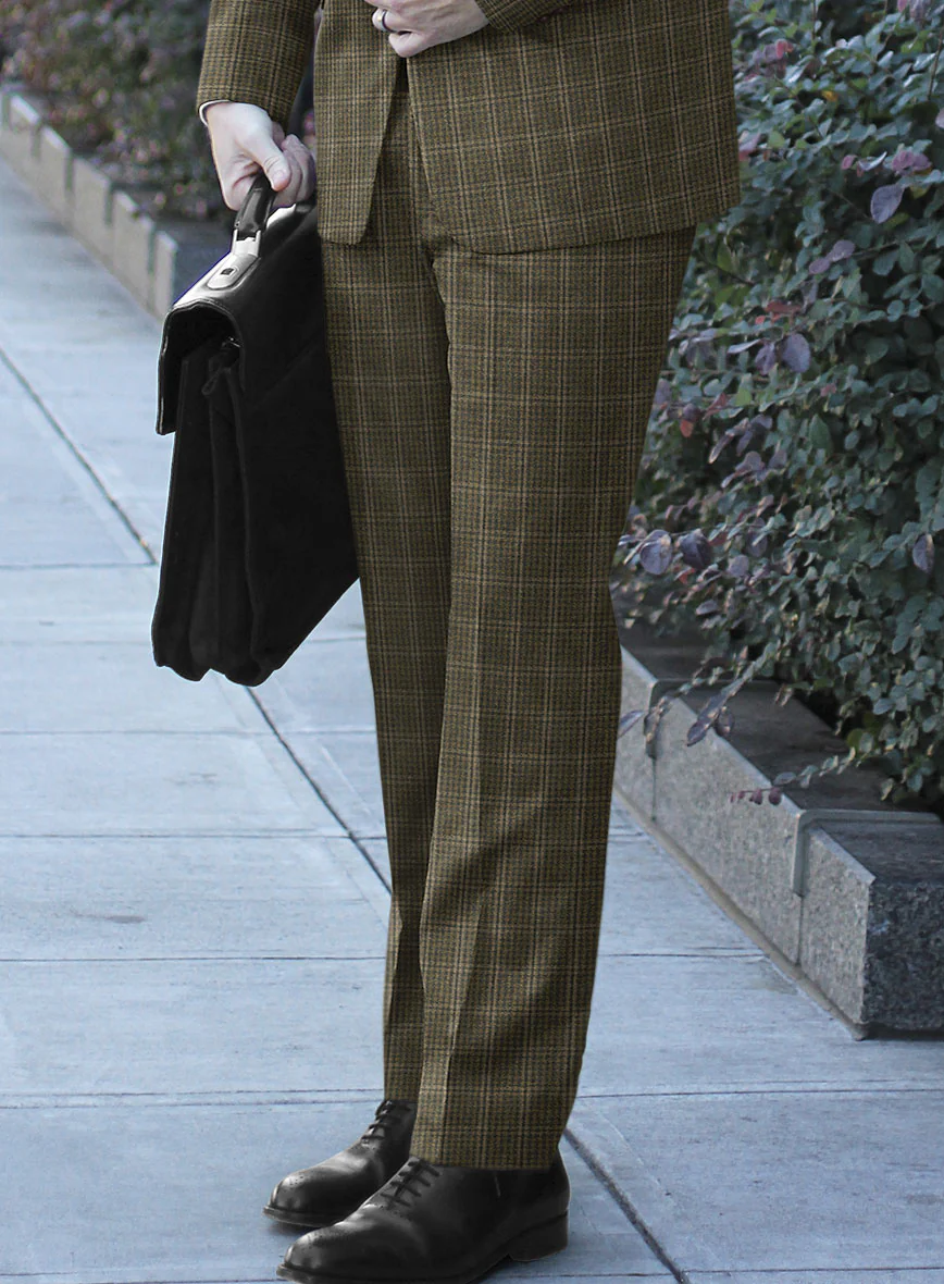 Reda Cebri Green Checks Wool Pants - Image 2
