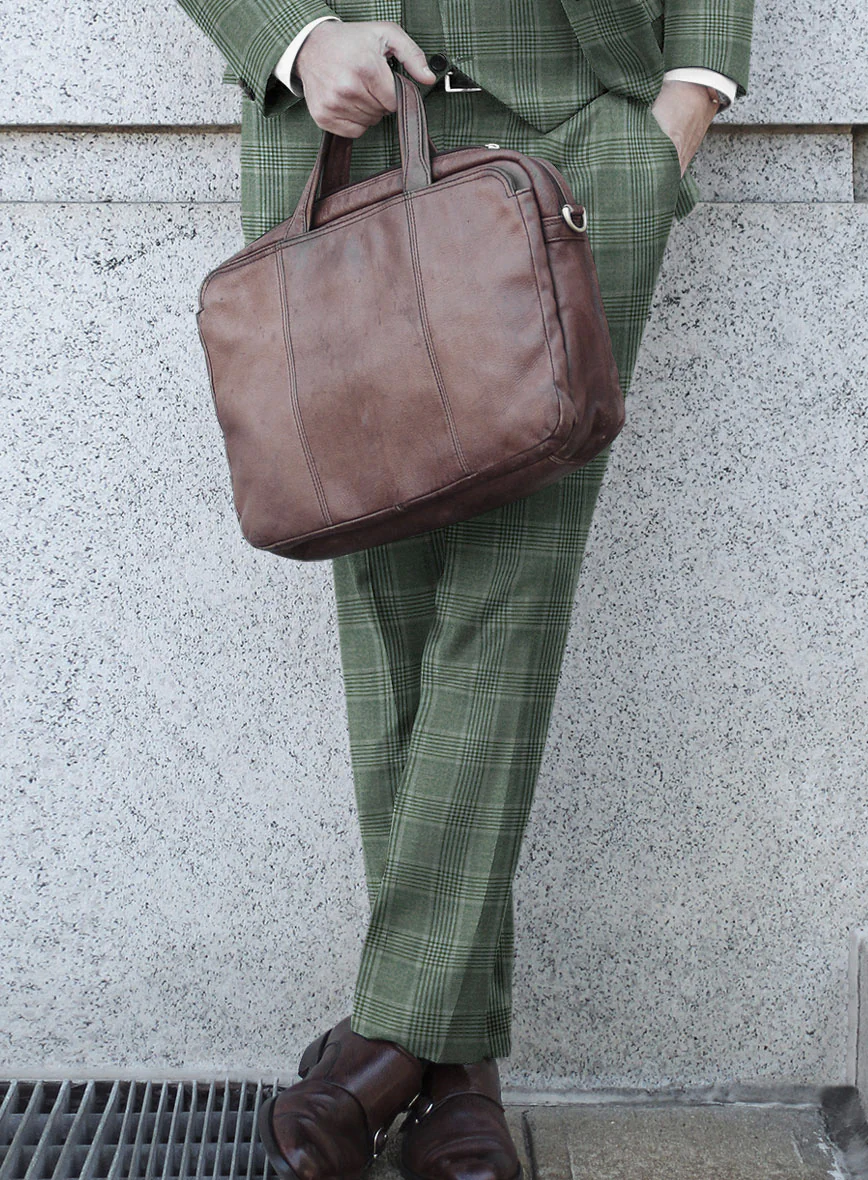 Reda Celadon Green Checks Wool Suit - Image 4