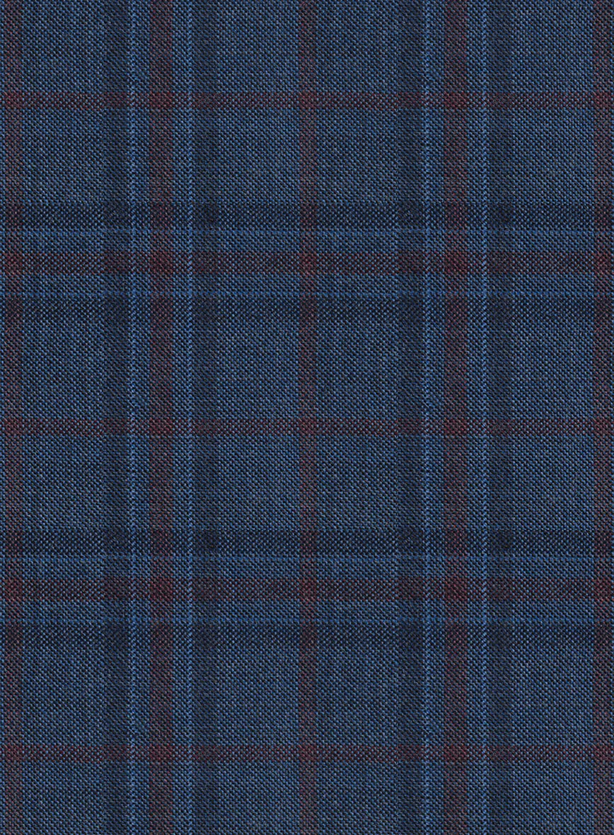 Reda Chambray Blue Checks Wool Suit - Image 6