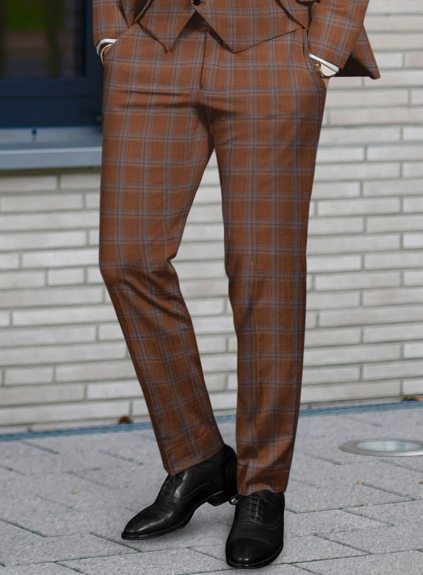 Reda Cumin Brown Checks Wool Suit - Image 4