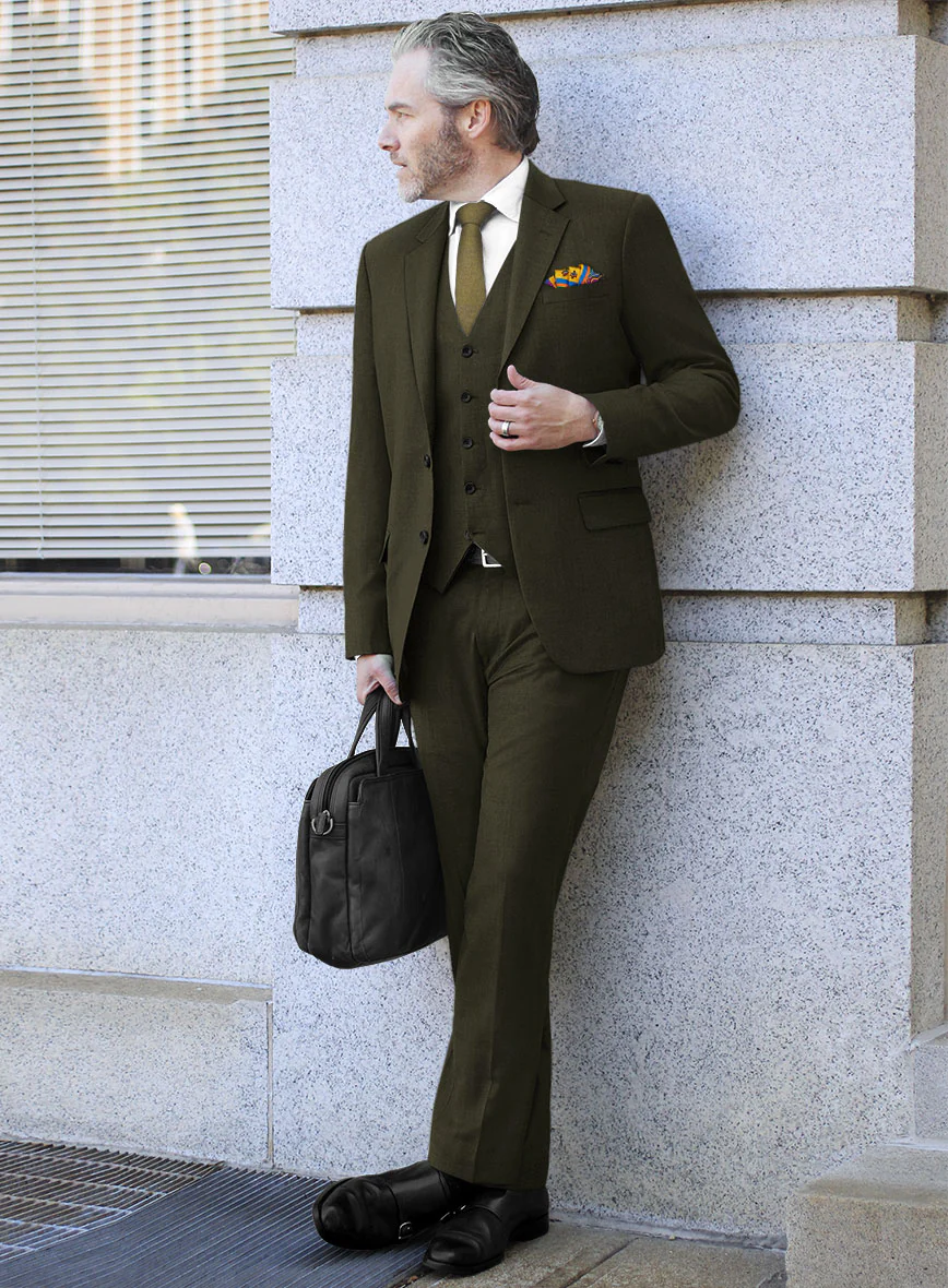 Reda Dark Green Wool Suit - Image 2