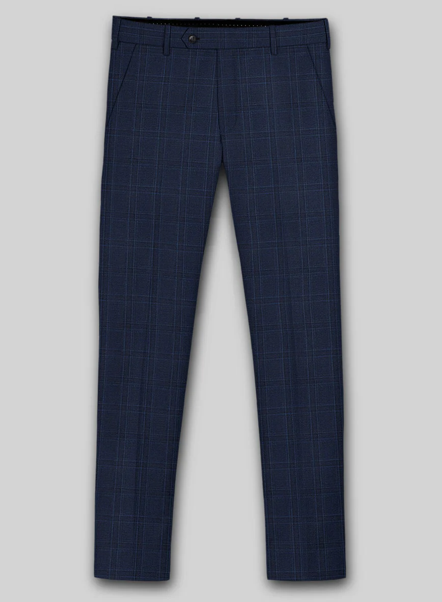 Reda Dark Navy Checks Wool Suit - Image 7