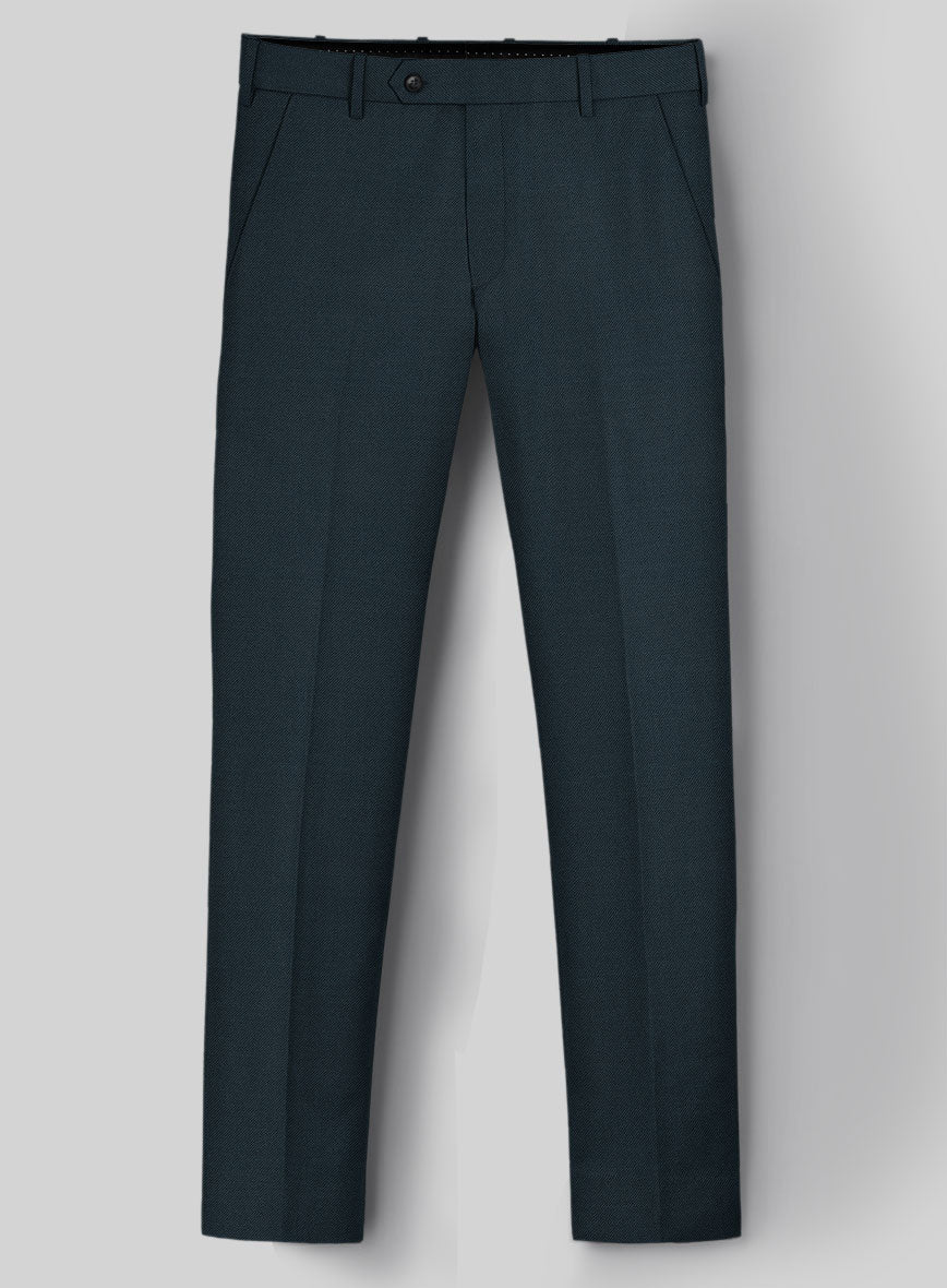 Reda Dark Teal Blue Wool Pants - Image 2