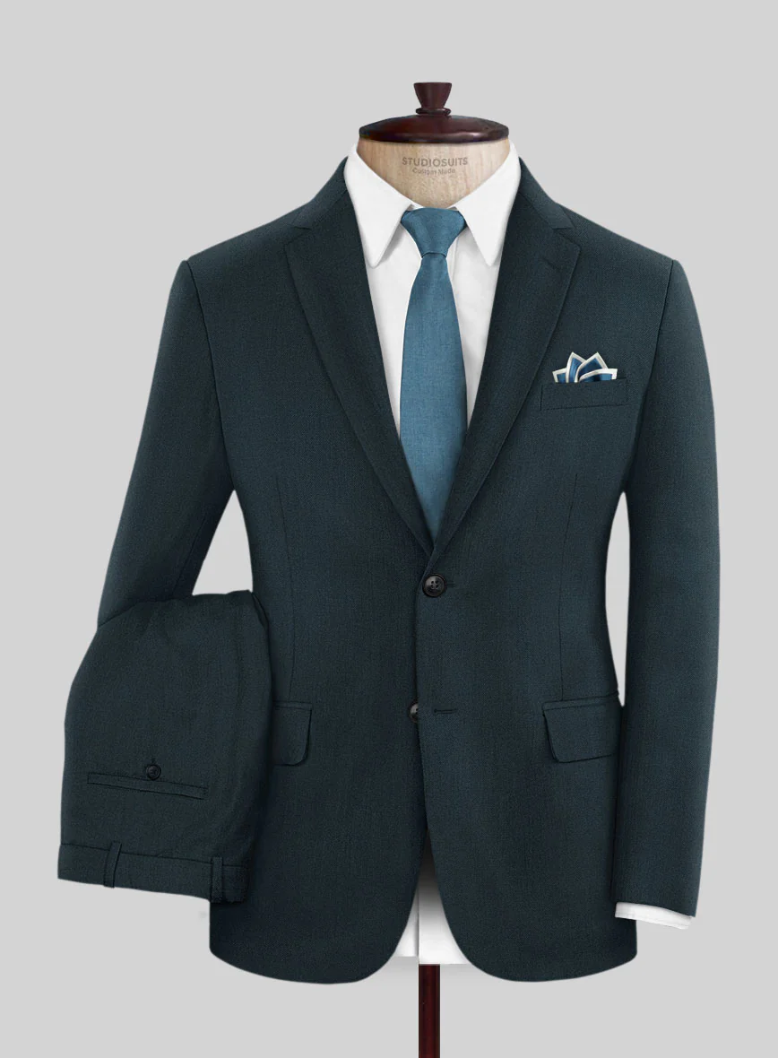 Reda Dark Teal Blue Wool Suit - Image 2
